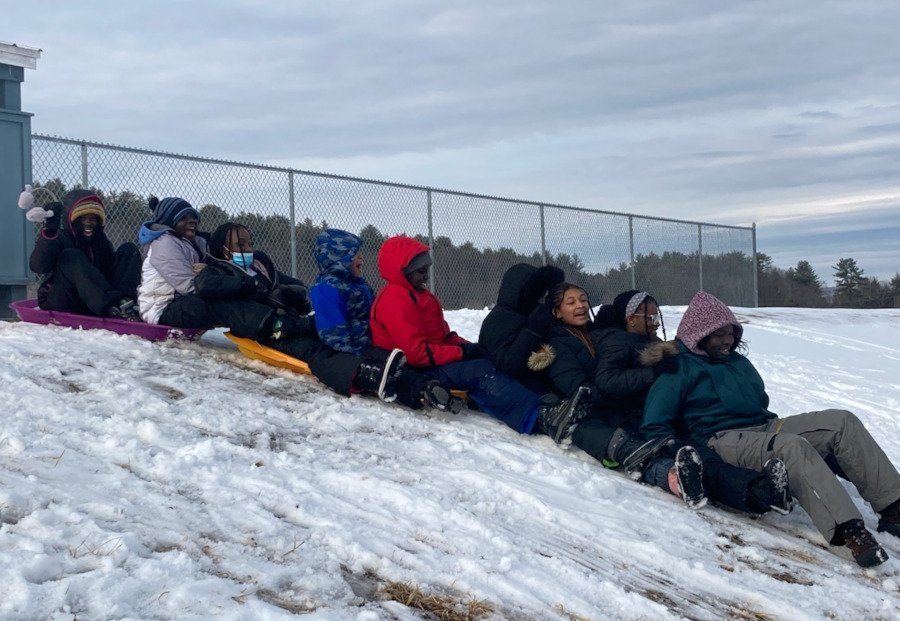 Kurn Hattin Homes’ children enjoying the beautiful weather with a day of sledding.